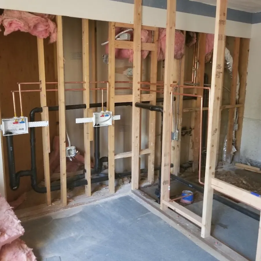 Copper pipe rough-in and plumbing installation in Secaucus